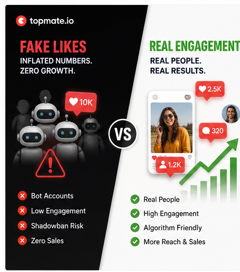 Fake vs real Instagram likes comparison